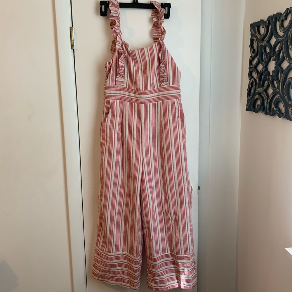 Striped Ruffle Jumpsuit